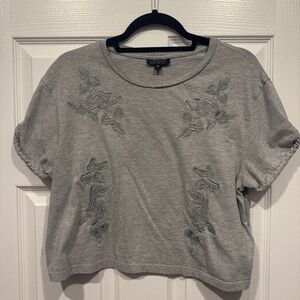 Top shop Embroidered Crop Tee